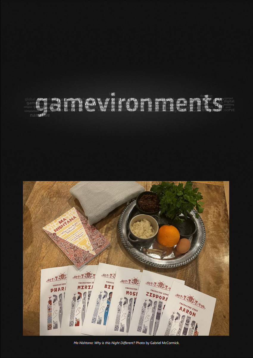 The cover of gamevironments issue 19 with a photograph of the game Ma Nishtana.